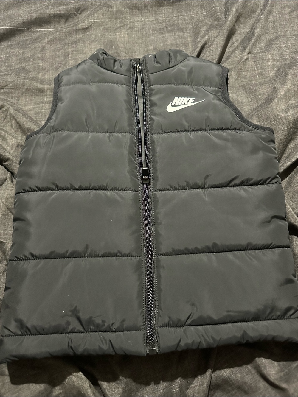 Nike Black Puffer Vest for Kids - White Logo